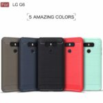 HereCase Phone Case LG G6 Carbon Fiber Brushed Wire Drawing Silicone Cover LG G 6 LGG6 57 inch Mobile Phone Shell (New)