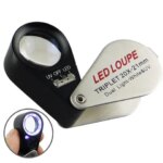 Professional 20X LED & UV Triplet Loupe 21mm Achromatic Lens for Gemology & Jewelry 6 LED Light Pocket-size Loupe (New)