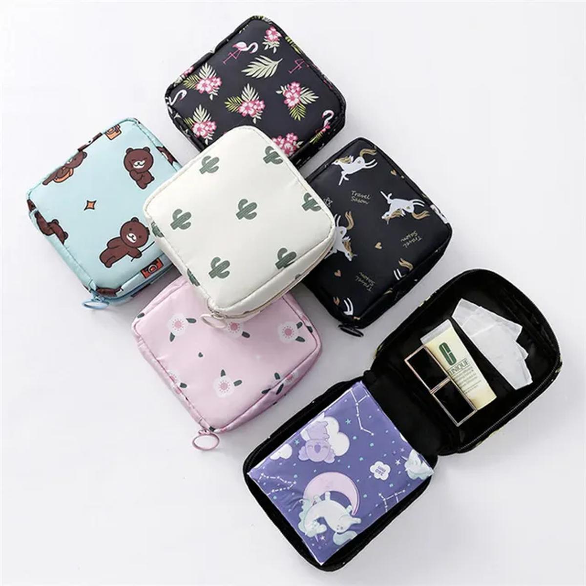 af4e3c4cd5ac4770ef831b966b750d08 Girls Portable Sanitary Napkin Bag Waterproof Makeup Storage Bag - Image 1