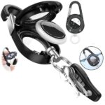 AirTag Holder with Carabiner Anti-Scratch Shell Anti-Lost Locator Case Keychain Ring (New)