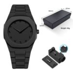 Arabic Black Aura Watch â€“waterproof, Sleek, Stylish & Functional With Chain Cutter