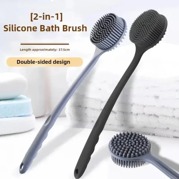 bath-soft-back-scrubber-brush-bath-shower-sponge-with-handle-exfoliating-1pc-1_result-600x600 Bath Soft Back Scrubber Brush Bath Shower Sponge with Handle Exfoliating (1pc) — Dual-Sided Silicone Back Scrubber (New) - Image 1