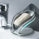 Bathroom Soap Holder Leaf Shape Dish Soap Kitchen Sponge Soap Box Storage (New)