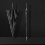 Classical 24 Bone Long Handle Business Umbrella Automatic Straight Reinforced for Daily Office and Rain Use (New)