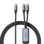 JOYROOM SA21-1T2 Speedy Series 100W 2-in-1 Fast Charging Cable (Type-C to C plus C) 1.5m (New)