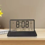 LCD Digital Alarm Clock Transparent Date Week Temperature Display (New)