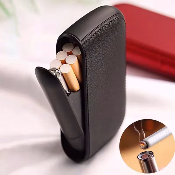 leather-cigarette-case-with-usb-tungsten-electronic-lighter-exquisite-gift-cigarette-tool-2-600x600 PU Leather Cigarette Case with USB Tungsten Electronic Lighter Exquisite Gift Cigarette Tool (New) - Image 1