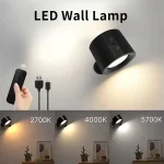 LED Wall Sconces Light Touch Control Double Head Wall Lamp 360 Rotatable 3colors Bangladesh