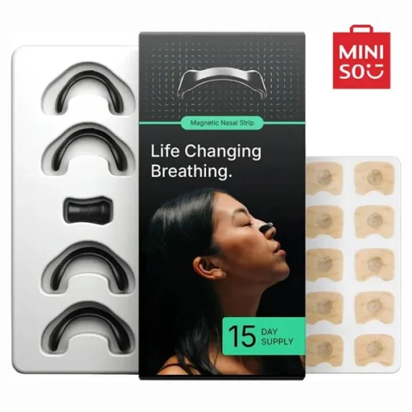 miniso-sport-nasal-strips-magnetic-nasal-breathing-dilator-kits-increase-air-intake-sleeping-nose-breathe-strips-nasal-1-600x600 Nasal Strips Magnetic Nasal Breathing Dilator Kits Increase Air Intake Sleeping Nose Breathe Strips (New) - Image 1