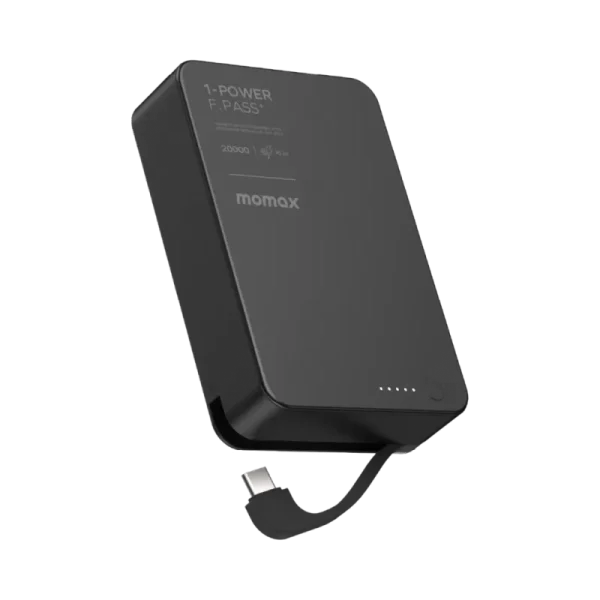 momax-1-power-f-pass-20000mah-battery-pack-3-600x600 Momax 1-Power F.Pass⁺ 20000mAh Battery Pack with Built-in Cable and Magnetic Attachment (New) - Image 1