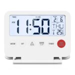ORIA Digital Alarm Clock with Calendar & Temperature Display – Foldable Travel Desk Clock (New)