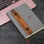 Pencil Case Elastic Buckle Pen Clip PU Leather Pen Holder (New)