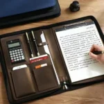 PU Leather Zipper A4 Document Bag for File Folder Clipboard Paper Contract Clip Notepad Office Supplies (New)