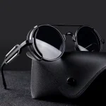 Punk Round Frame Sunglasses Men Women Small Size