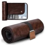 Toiletry Travel Organizer Hanging Bag Water-Resistant Bathroom PU Leather Shaving Bag (New)