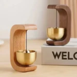 Retro Wooden Clock Reminder Wireless Doorbell for Home Entrance (1pcs) (New)