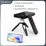 4K Android 14 Mini Projector 120 inch Outdoor Builtin (New)