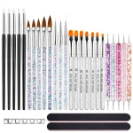 Nail Art Brush Set Colorful Light Therapy Pen Dual (New)