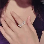 Korean Style Angel Wings Ring Adjustable Rhinestone Finger Rings (New)