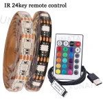 5V USB LED Strip RGB Light 5050 24key / (New)