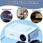 1080P Resolution Mini Projector Remote Control Builtin Speaker Home (New)