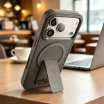 Fashion Invisible Stand Matte Magnetic Phone Case  Iphone 18 17 Pro Max Anti-Slip Armored Solid Color Camera Cover  (New)