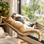 Cozy Plush Hammock Bed for Cats WindowMounted SpaceSaving Pet (New)