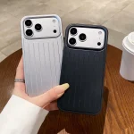 Aluminum Alloy Phone Cases  iPhone 18 17 Pro Max 3D Corrugated Stripe Back Luxury Bussiness Luggage Cover  (New)