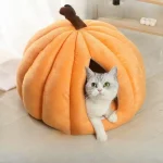 Pet 2026 New Upgraded Four‑Season Pumpkin‑Shaped Cat Bed Warm (New)