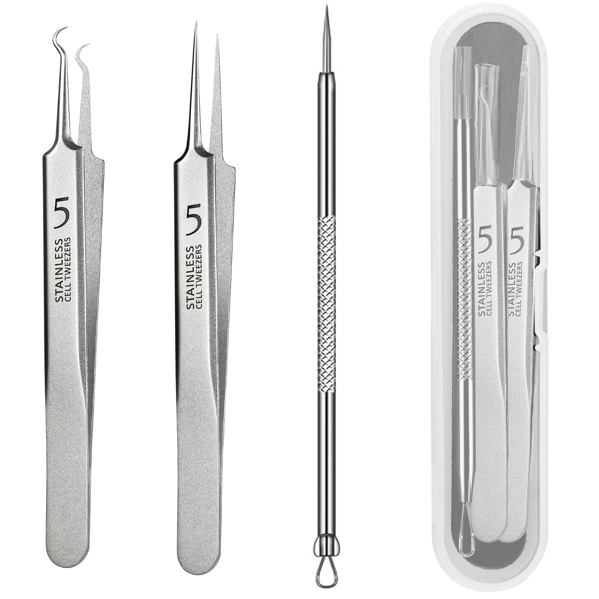 S1cf93b10fd264814942e9135692b0009v.webp 1/3/8pcs Acne Removal Needle and Clip Stainless Steel Tool (New) - Image 1