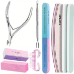 10Pcs/lot Nail Art 100/180 Grit Professional Files Buffer Sponge (New)