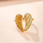 Angel Wing Ring Angel Wing Open Ring Stainless Steel (New)