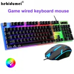 Wired Keyboard And Mouse Set USB Luminous Mechanical Keyboard (New)