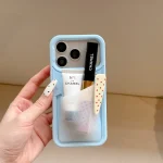 Creative Cartoon Apple Core Blue Multi-Functional Silicone Large Pocket Storage Phone Cover Case  iPhone 18 17Pro Max  (New)
