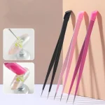 1PCS DoubleHeaded Tweezers Precision Silicone Tips Versatile for Manicure (New)