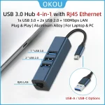 4In1 USBA/C 3 Hub with RJ45 Ethernet Adapter 4 (New)