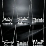 Multistyles Fonts Customized Name Pendant Necklace Woman Girls Stainless (New)