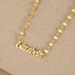 Personalised Gold Name Necklace with Lip Chain Custom Name (New)