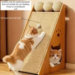 Sturdy Vertical Cat Scratching Pad Beige with Hanging Ball (New)