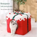 Warm Cat Nest with Christmas Gift Box Design Soft (New)