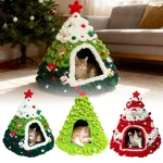 Cat House Tree Design Shelter Knitted Nest Warm Christmas (New)