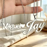 Woman Fashion Jewelry Custom Name Text Pendant Necklace Stainless (New)