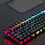 EWEADN Wired Mechanical Gaming Keyboard 104 Keys RGB Backlit (New)