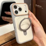 Built-in Magnetic Ring Kickstand Case  iPhone 18 17PlusPro Max Matte Shockproof Bumper Anti-drop Armor Cover  (New)