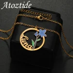 Atoztide Custom Name Necklace for Women UV Color Printing (New)