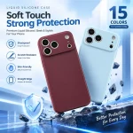 Soft Internal Flocking Phone Case  Apple iPhone 18 Pro Max iPhone18 18Pro 5G Candy Liquid Silicone Lens Protection Back Cover  (New)