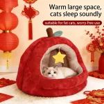 AppleShaped Pet Bed Padded Enclosed Pet Bed with Removable (New)
