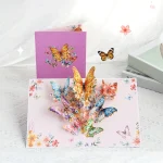 3D Butterfly Bouquet FoilStamped Greeting Card Mother's Day Card (New)