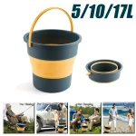 5/10/17L Portable Folding Bucket Multifunctional Thickened Silicone Bucket for (New)