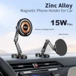 15W Magnetic Wireless Charger Car Phone Holder Mount 360 (New)